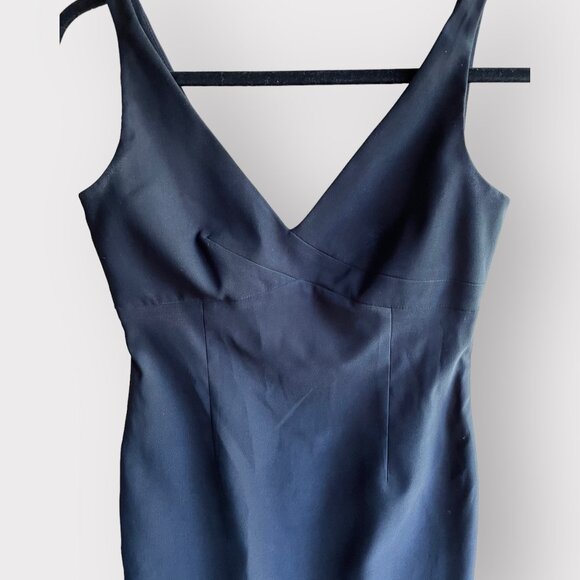 Laundry by Shelli Segal Size 8 VINTAGE Black Sleeveless V-Neck Bodycon Dress - Picture 2 of 11